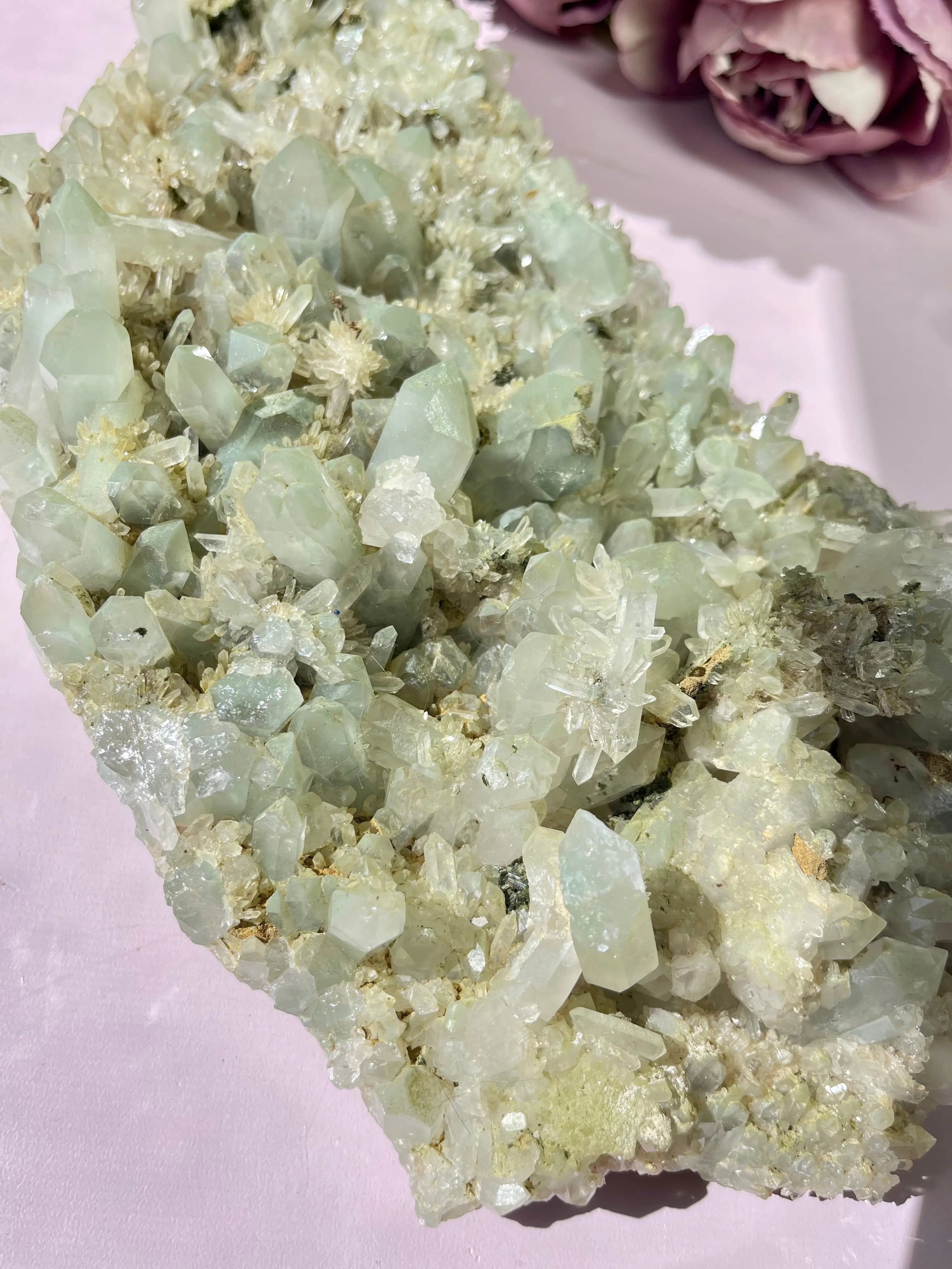 8lb Epidote Quartz on Green Chlorite Quartz,6