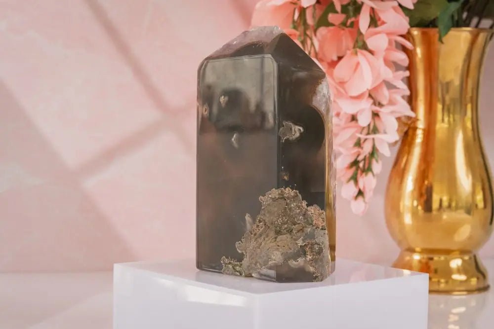 7" Amethyst Geode Quartz Tower 4.6 Lbs - Amethyst Goddess