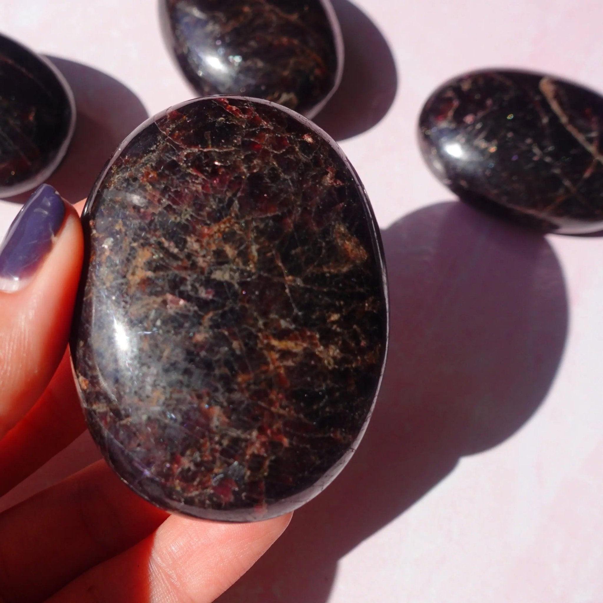 Garnet Palm Stones - Amethyst Goddess