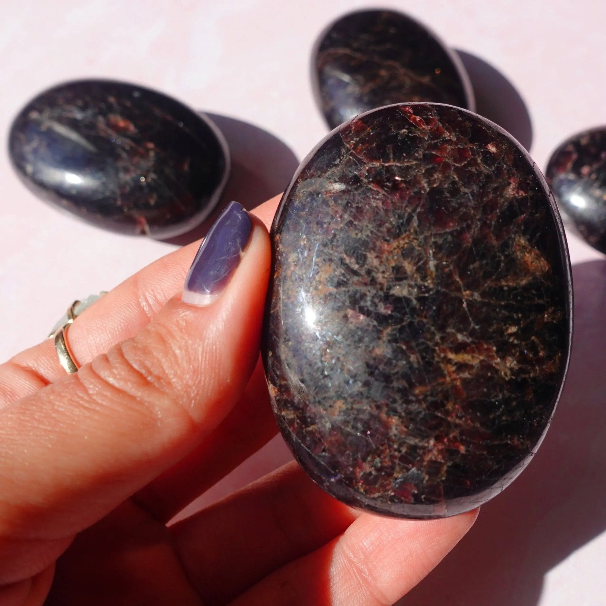 Garnet Palm Stones - Amethyst Goddess