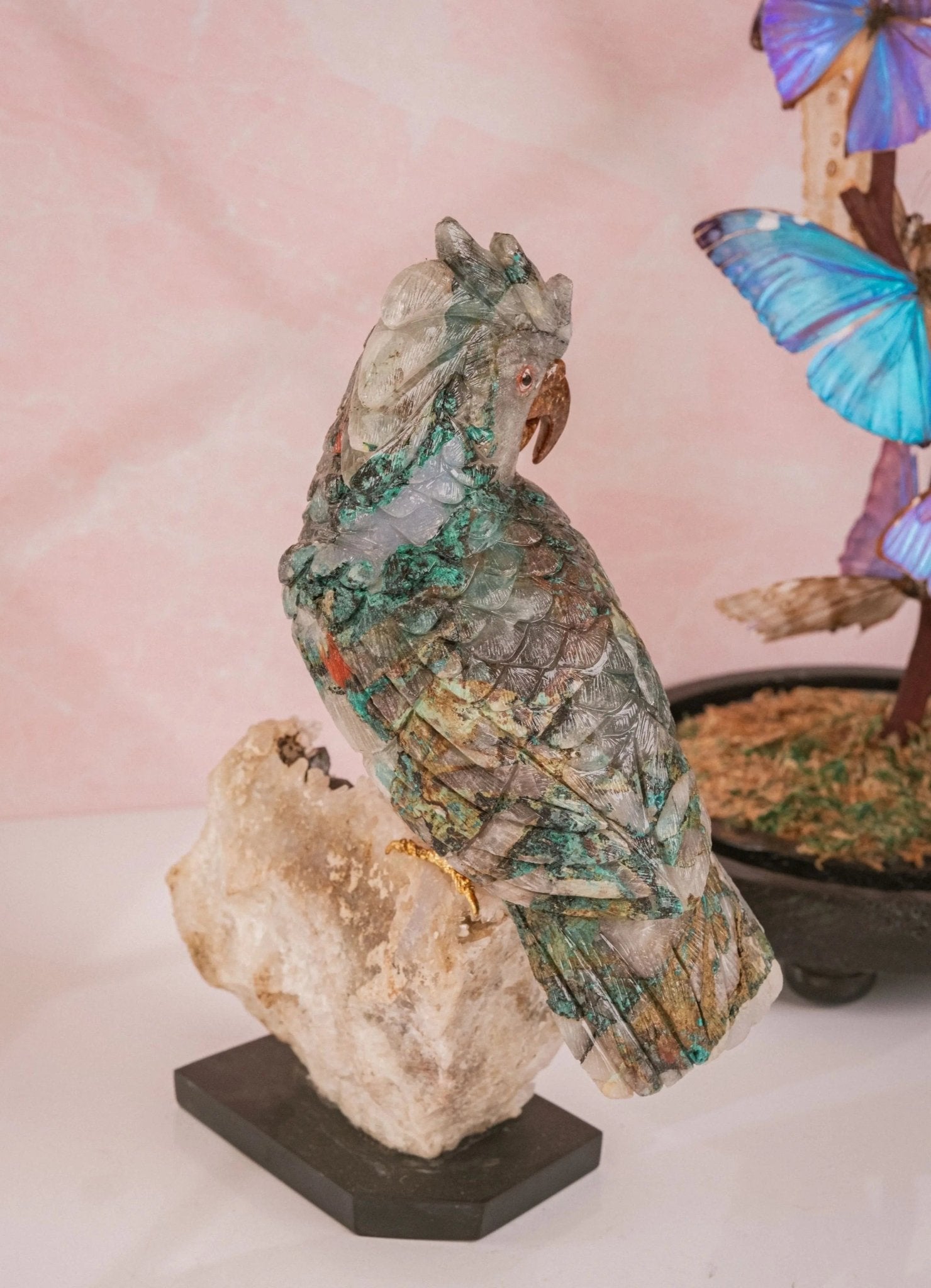 Quantum Quattro Cockatoo Sculpture - Amethyst Goddess