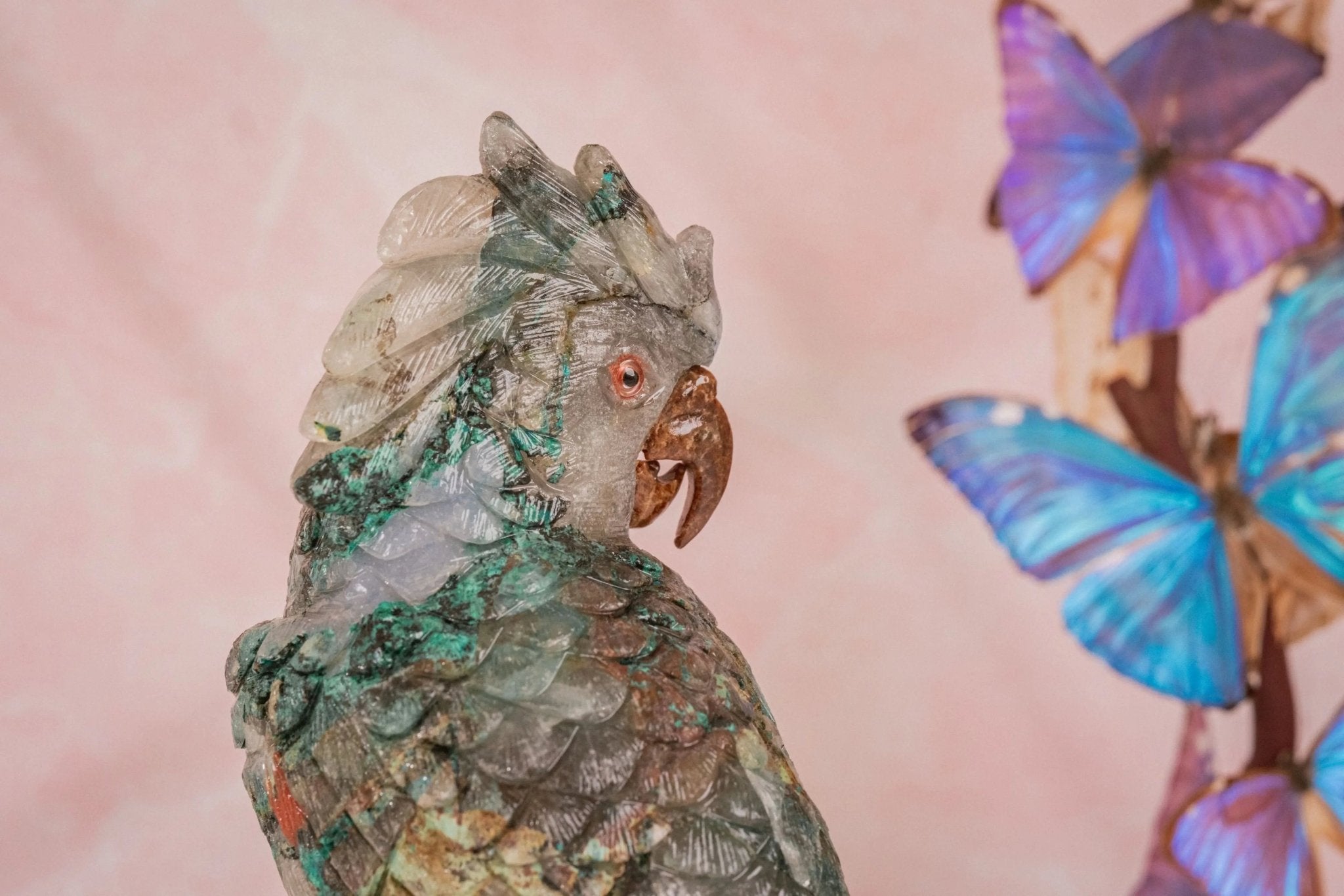 Quantum Quattro Cockatoo Sculpture - Amethyst Goddess