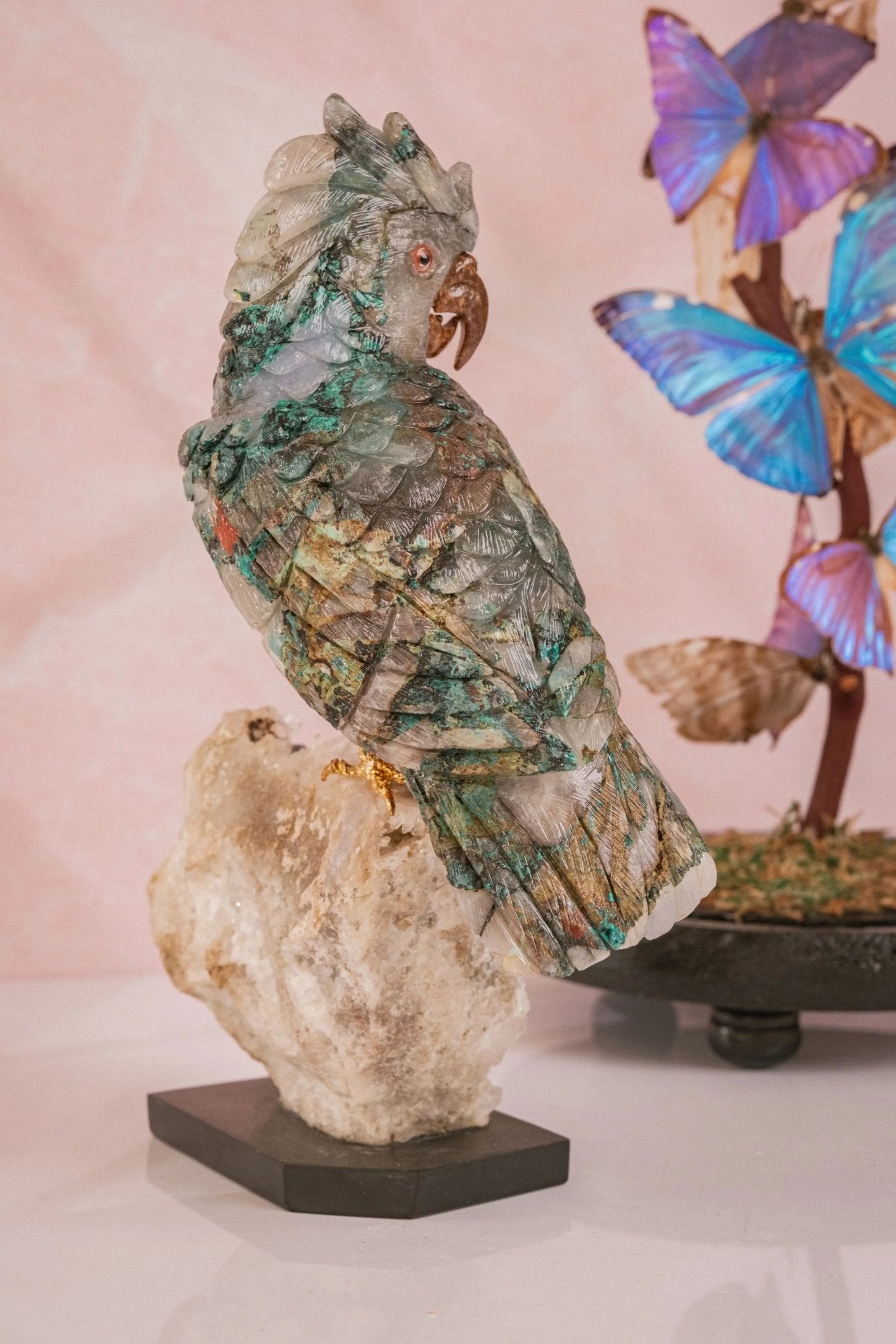 Quantum Quattro Cockatoo Sculpture - Amethyst Goddess