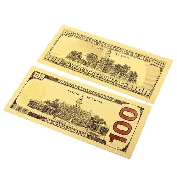 24k Gold Plated $100 Dollar Bill For Manifesting Abundance - Amethyst Goddess