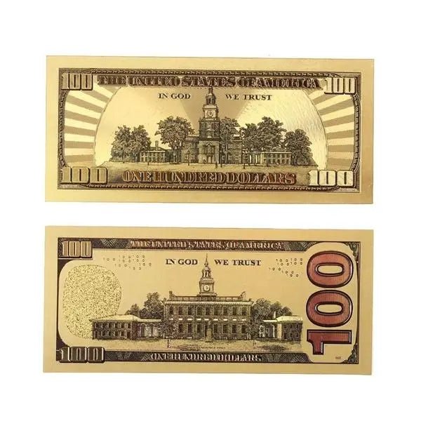 24k Gold Plated $100 Dollar Bill For Manifesting Abundance - Amethyst Goddess