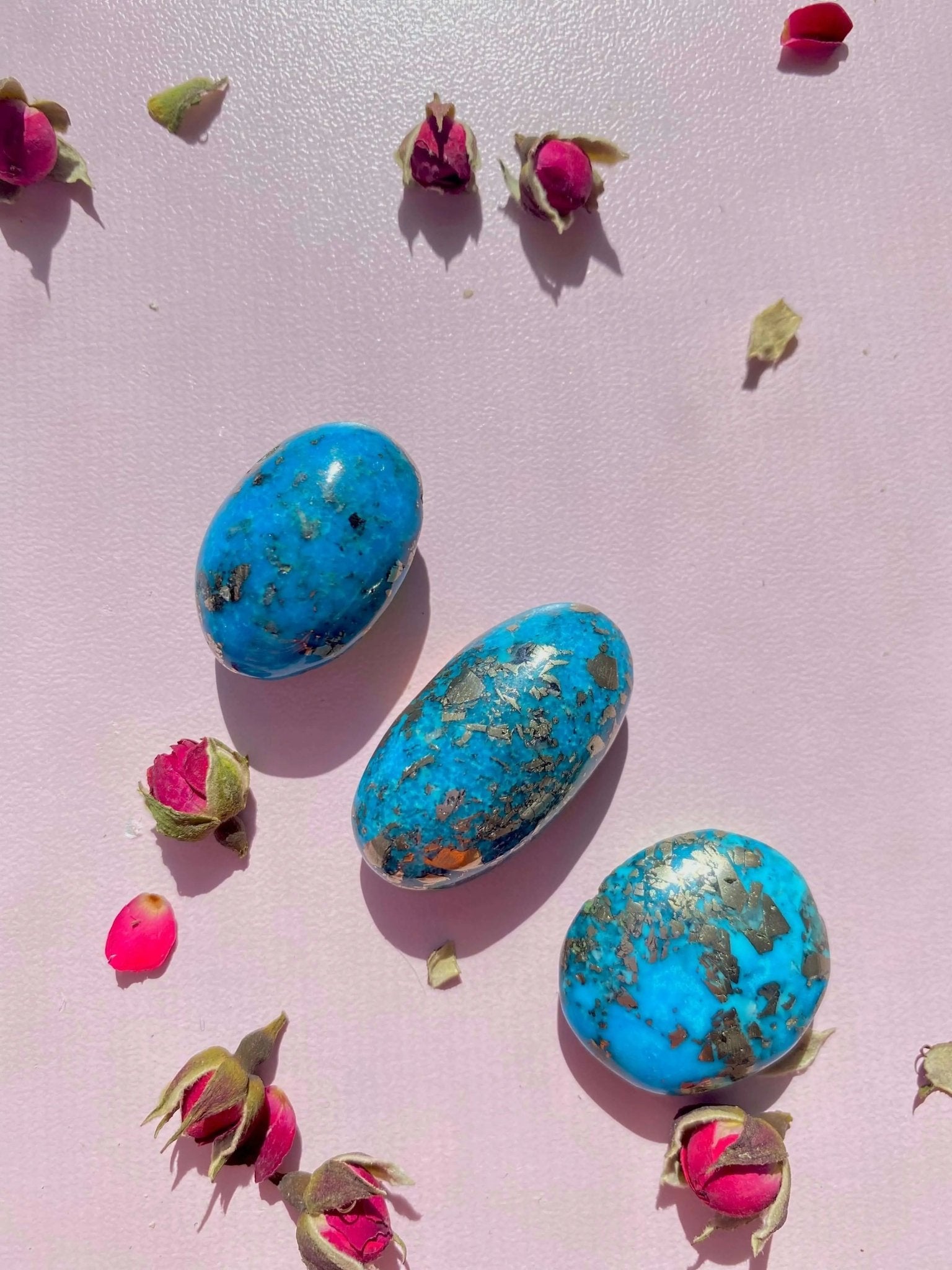 Authentic Morenci Turquoise Cabochon With Pyrite Inclusions - Amethyst Goddess