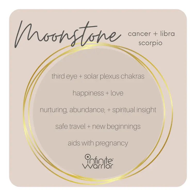 Cream Moonstone + Gold Feather Bracelet - Amethyst Goddess