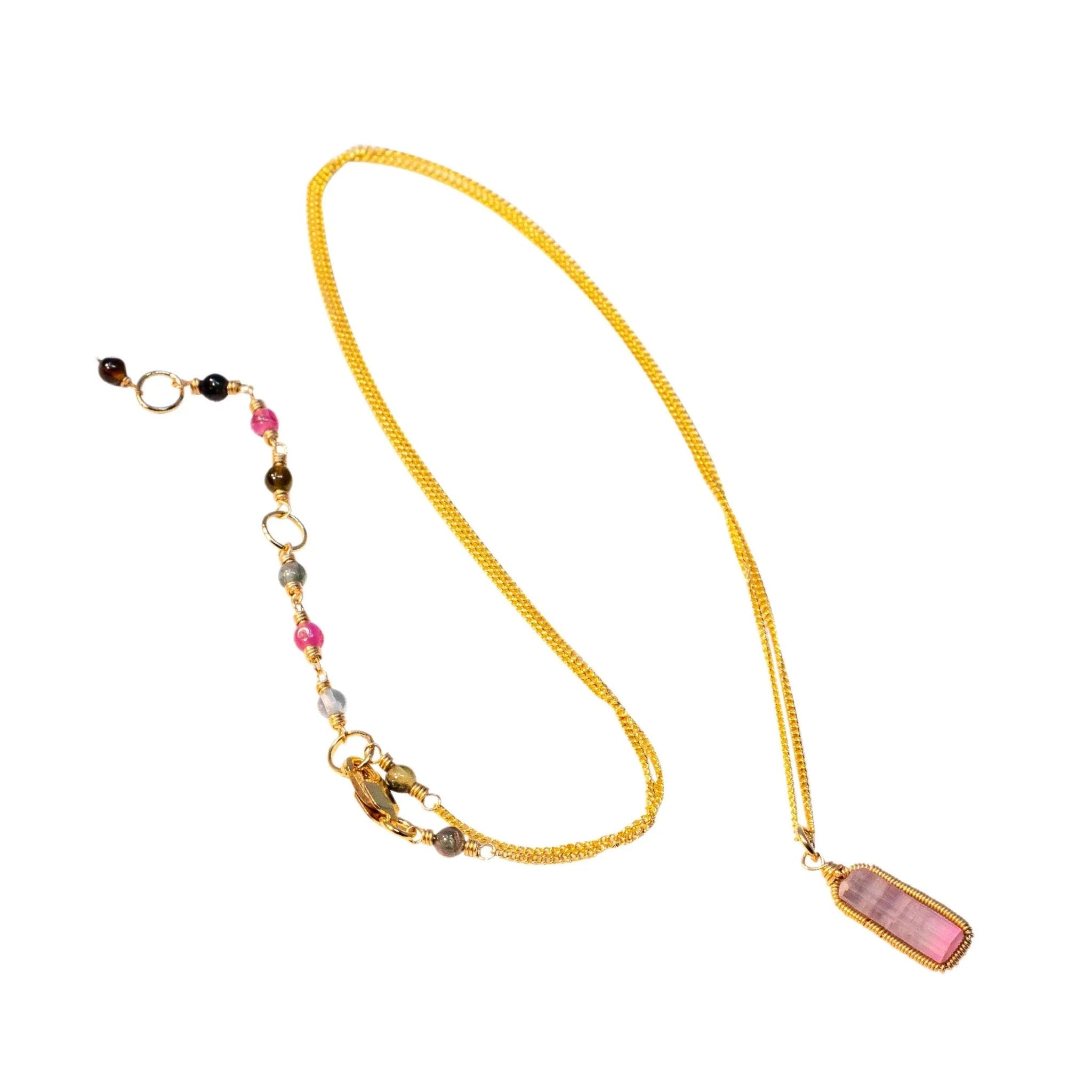 Pink Tourmaline Crystal Pendant - Amethyst Goddess