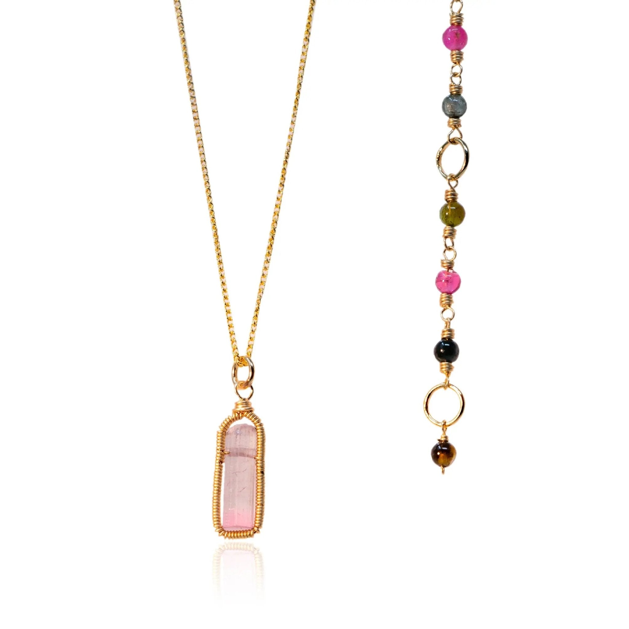 Pink Tourmaline Crystal Pendant - Amethyst Goddess