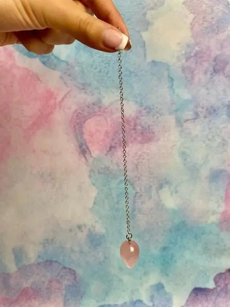 Rose Quartz Pendulum for heart healing and manifesting love - Amethyst Goddess