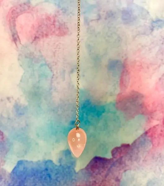 Rose Quartz Pendulum for heart healing and manifesting love - Amethyst Goddess