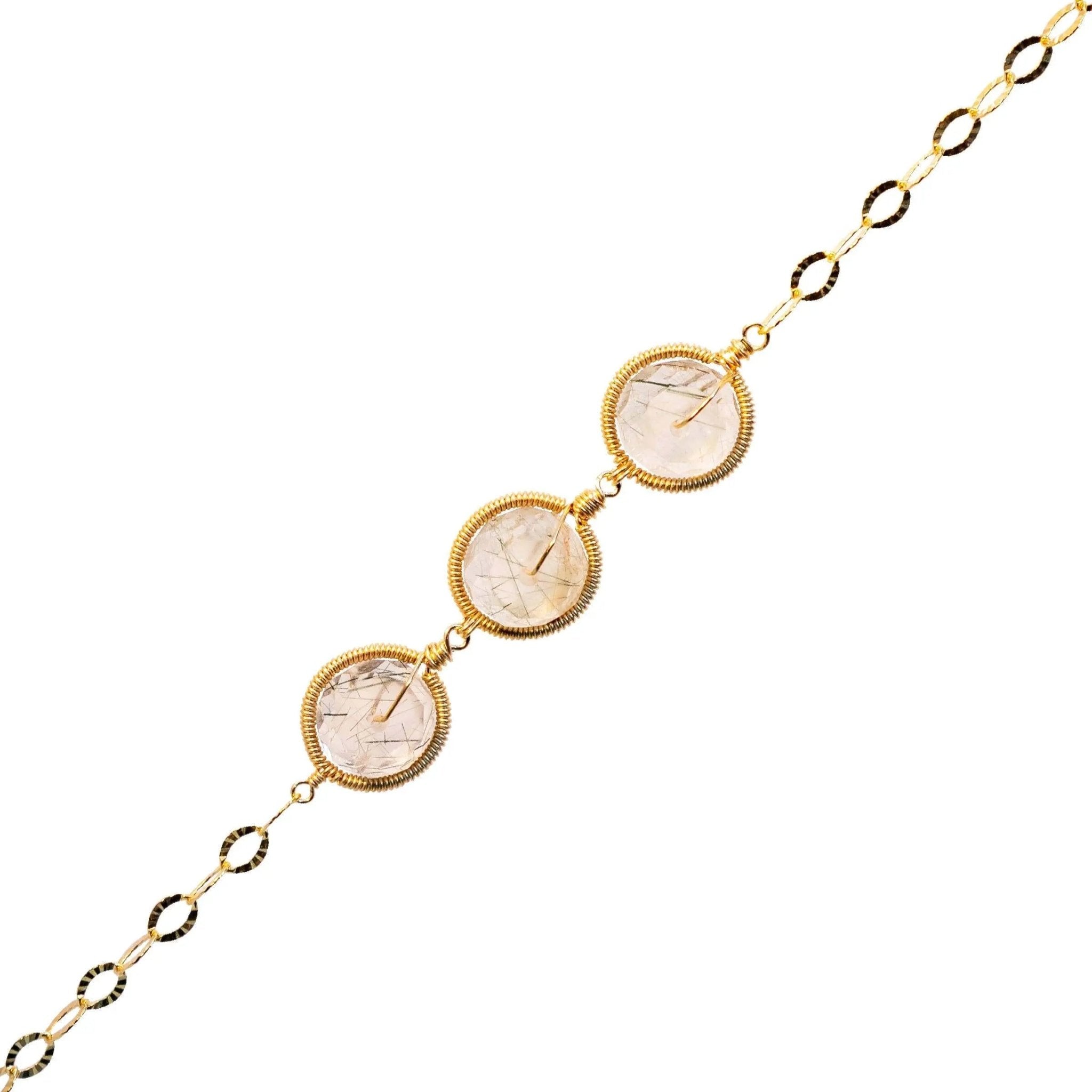 Rutilated Quartz Bracelet - Amethyst Goddess