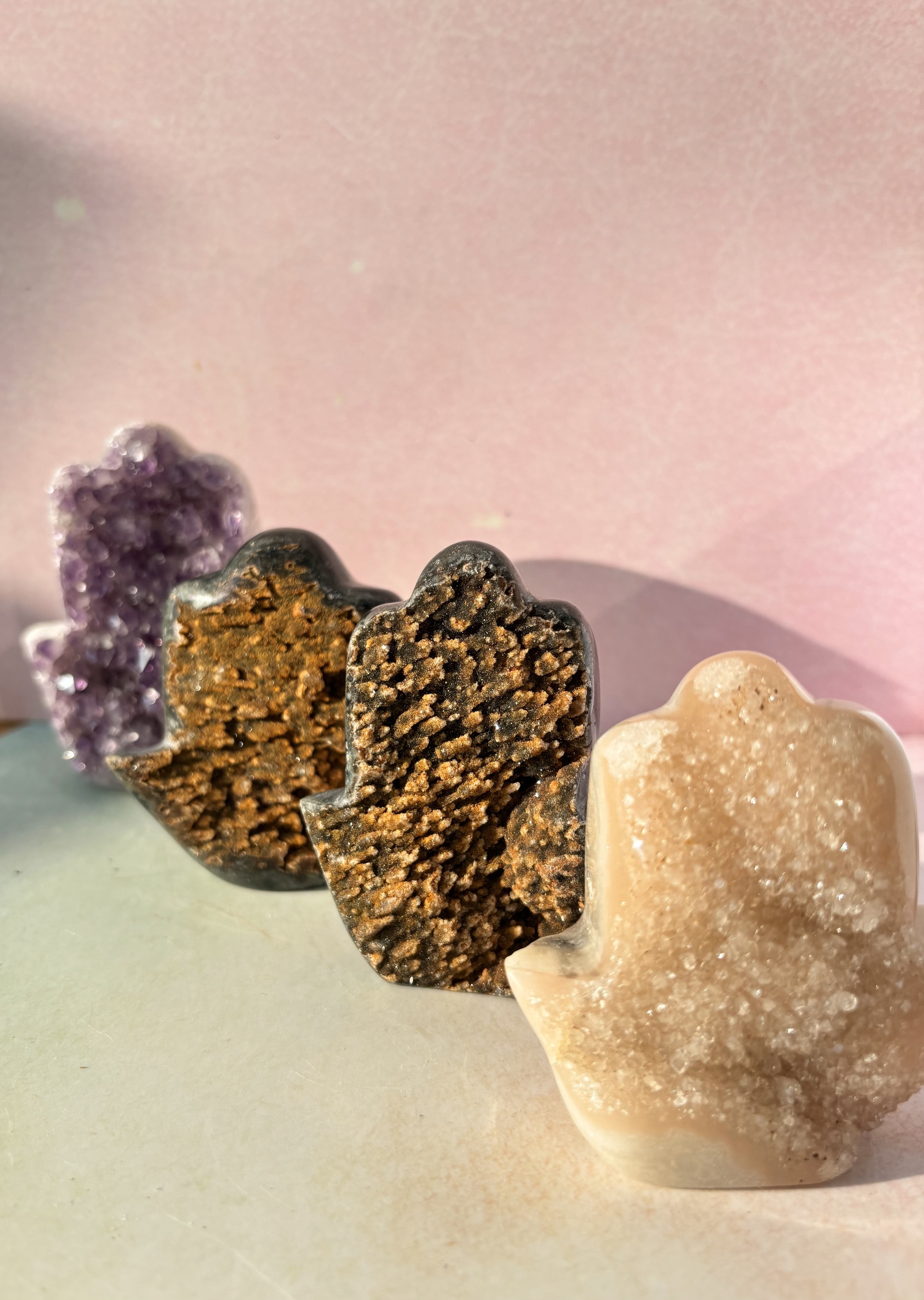 assorted yellow organge amethyst hamsa hands