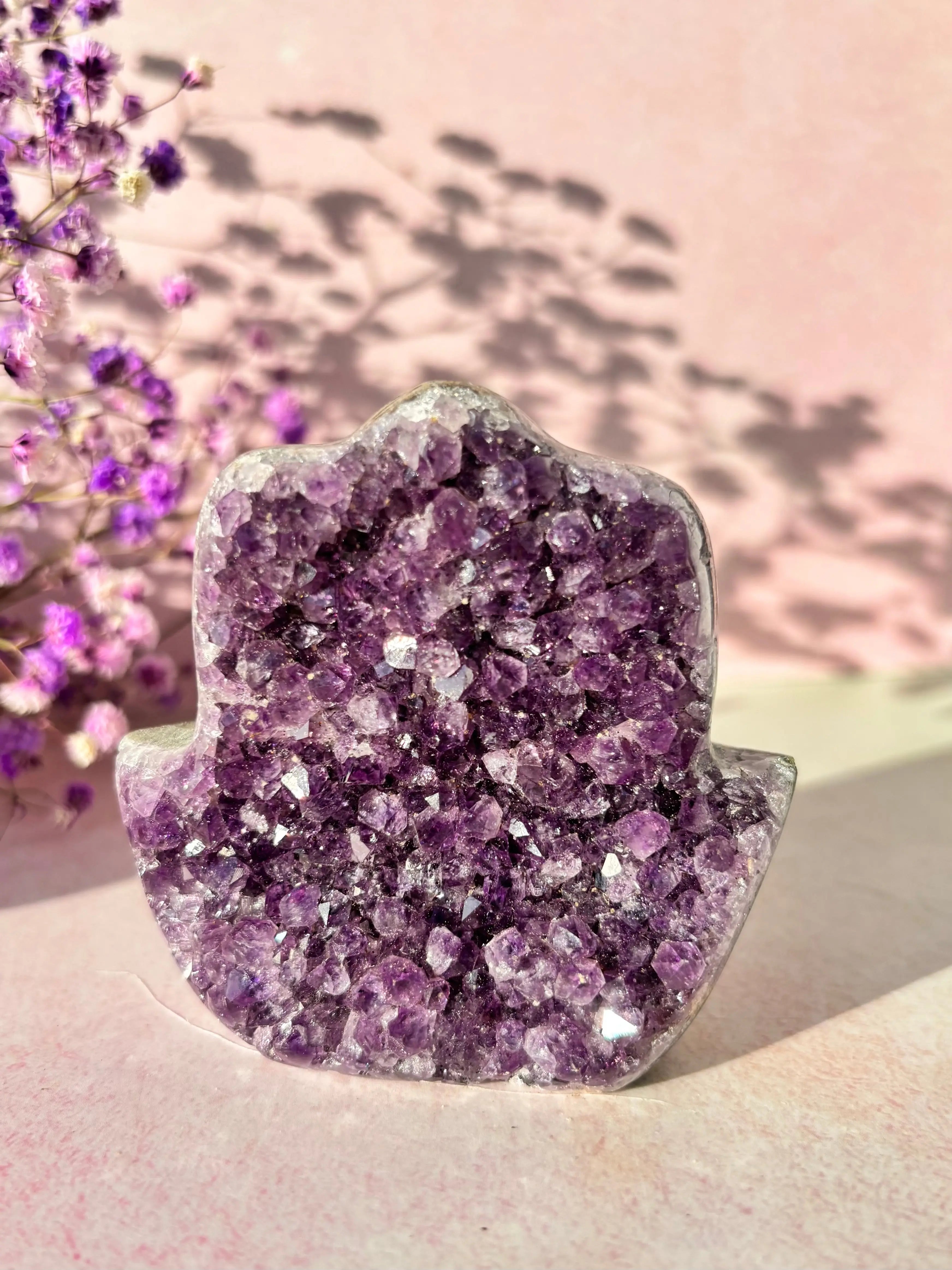 Radiant Amethyst Hamsa Hand