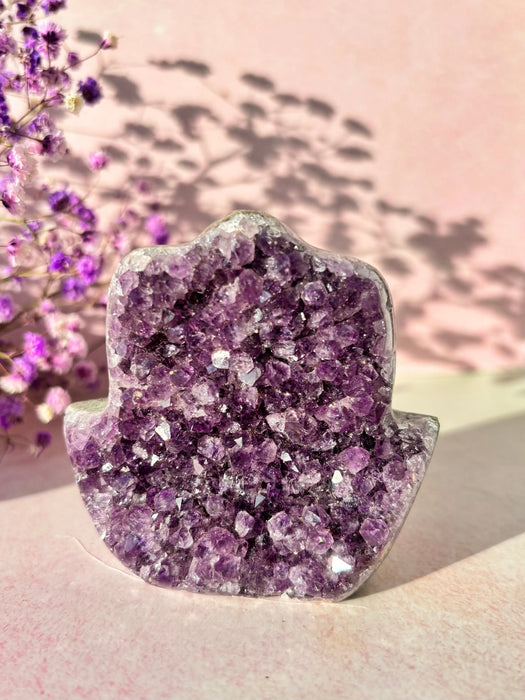 Radiant Amethyst Hamsa Hand