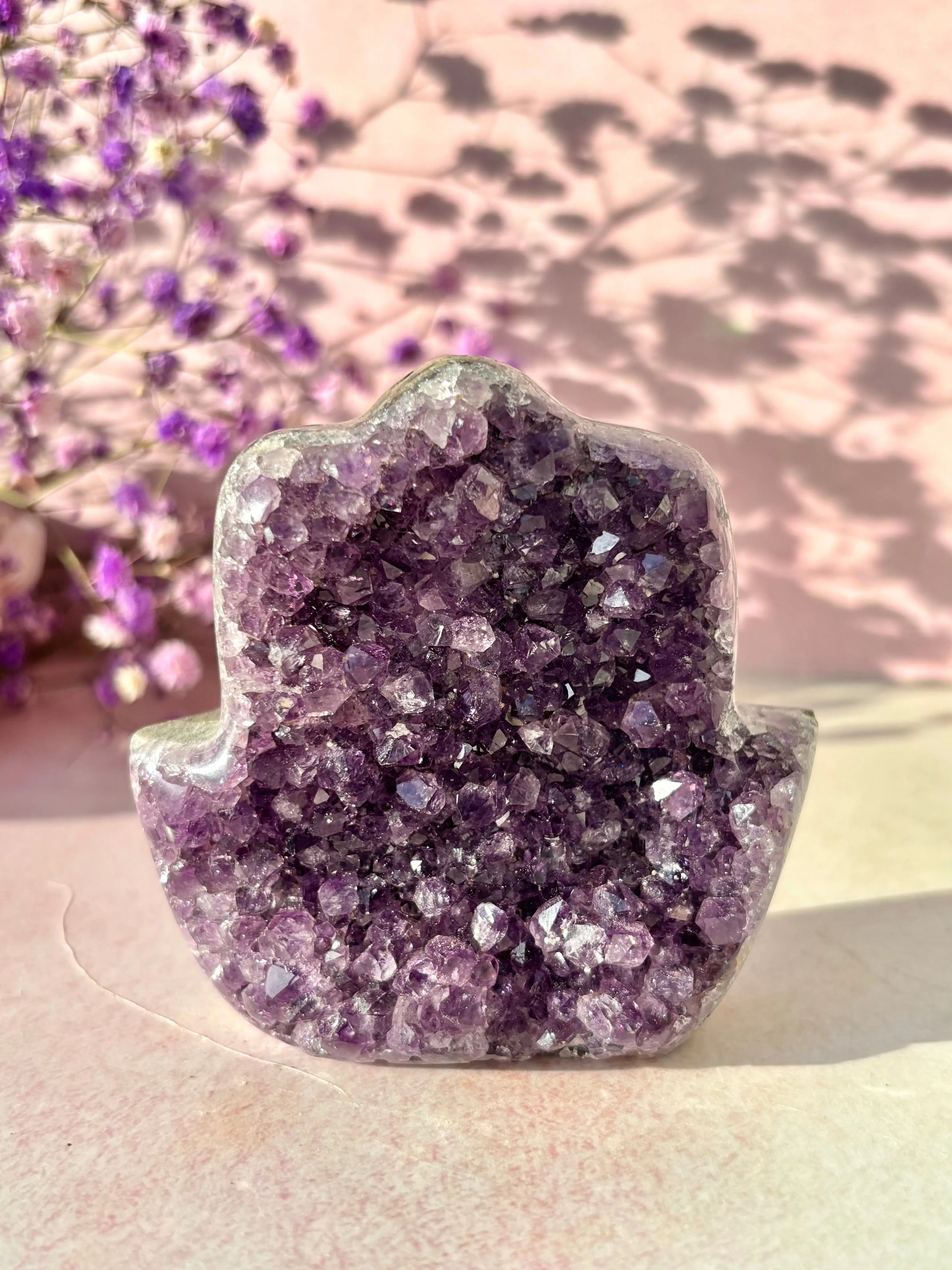 Radiant Amethyst Hamsa Hand