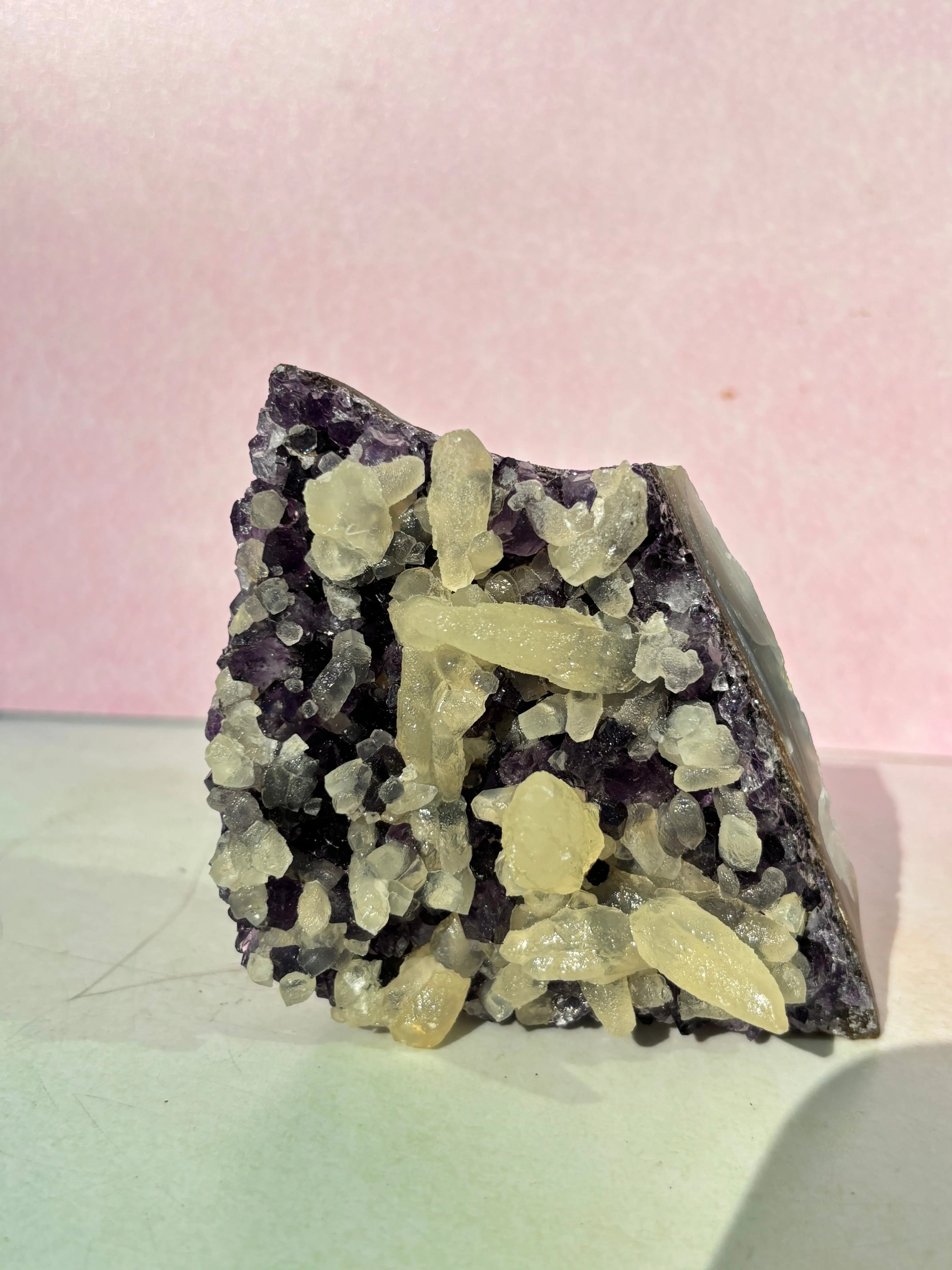 Dreamscape Amethyst Cluster with Calcite Formations