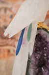 3 Ft Clear Quartz Crystal Parrot On Amethyst Cathedral,8