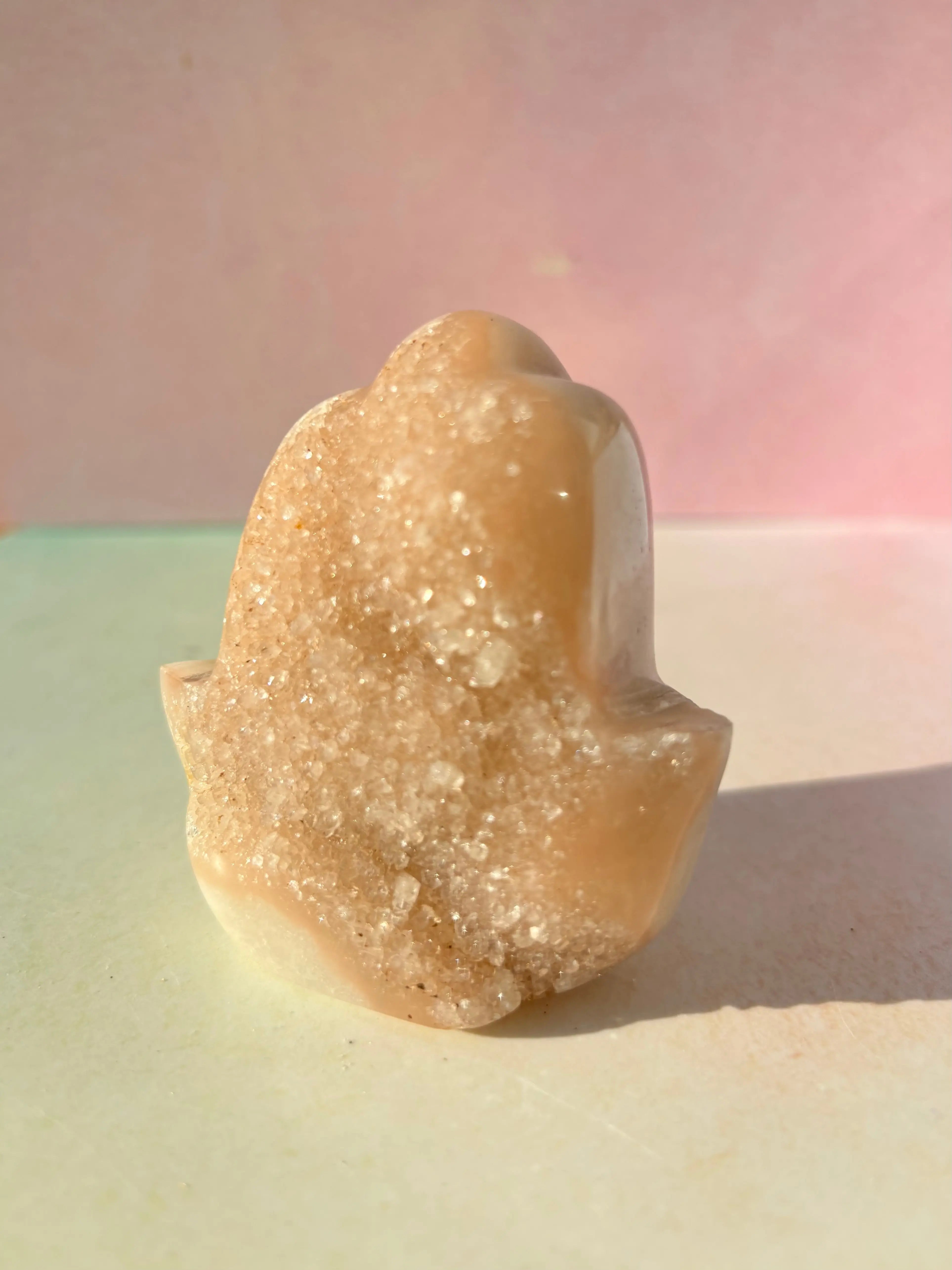 Honey Glow Druzy Amethyst Hamsa Hand