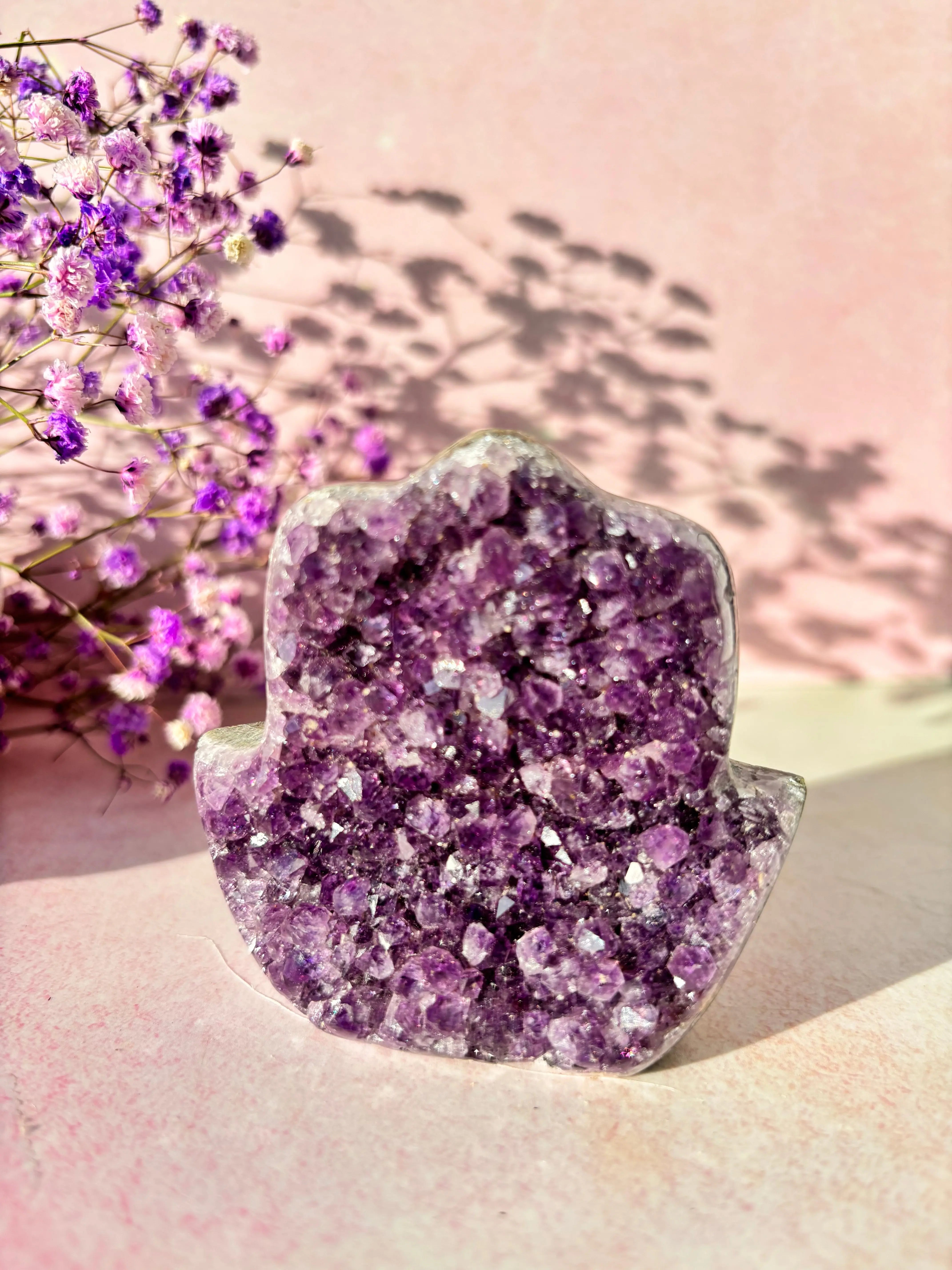 Radiant Amethyst Hamsa Hand