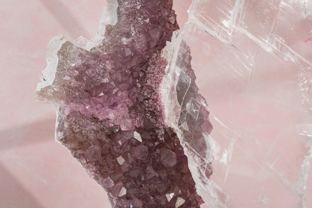 Amethyst Flowers With Selenite Gypsum