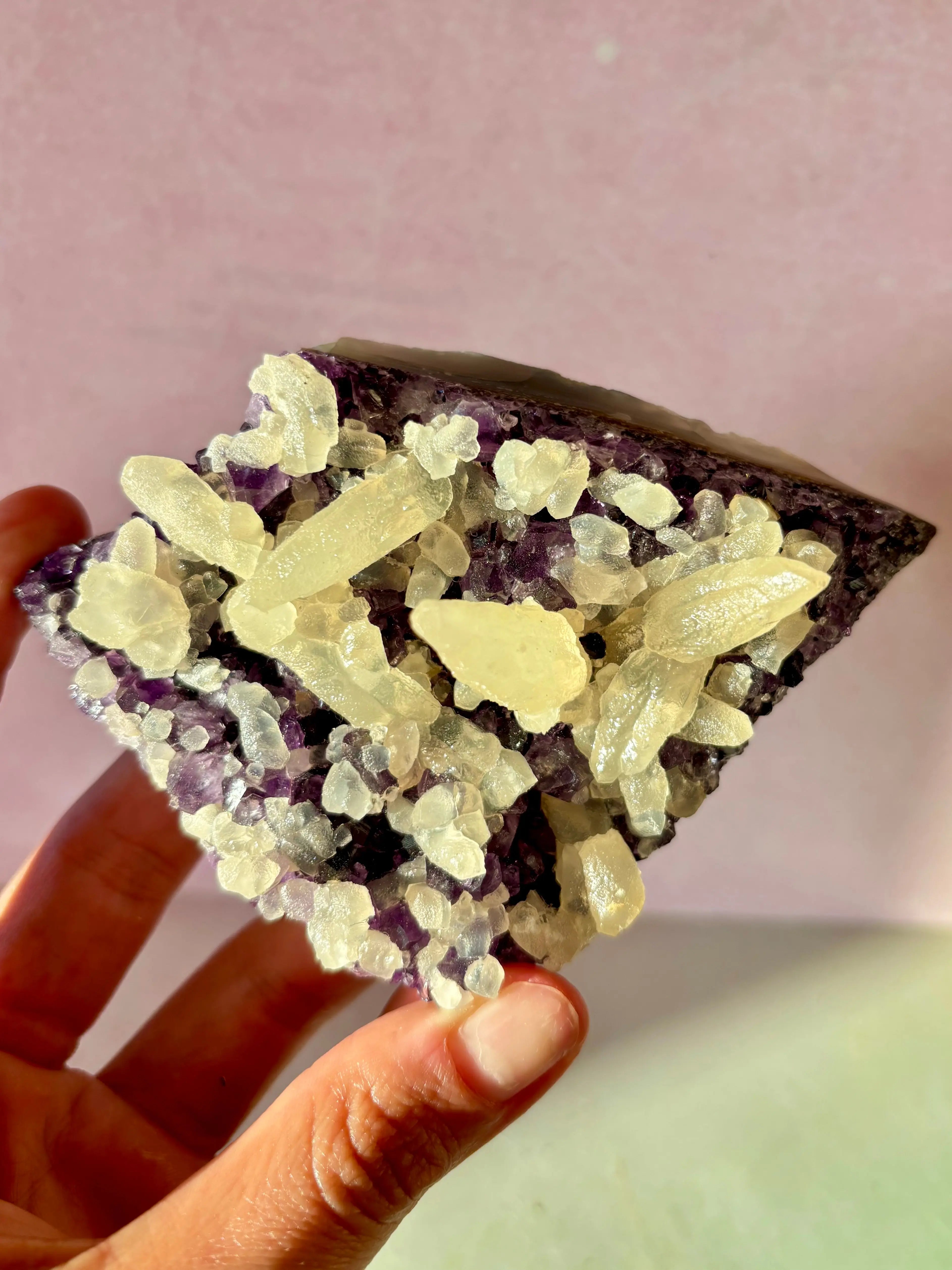 Dreamscape Amethyst Cluster with Calcite Formations