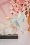 Harmony in Flight: Andean Blue Opal Hummingbird Sculpture on Quartz Base,10