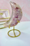 Pink Amethyst Moons With Gold Base,3