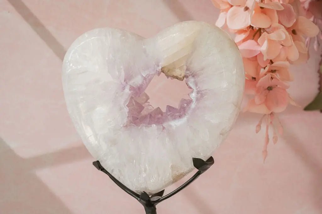 Premium Natural Heart - Shaped Amethyst Geode Portal - Amethyst Goddess