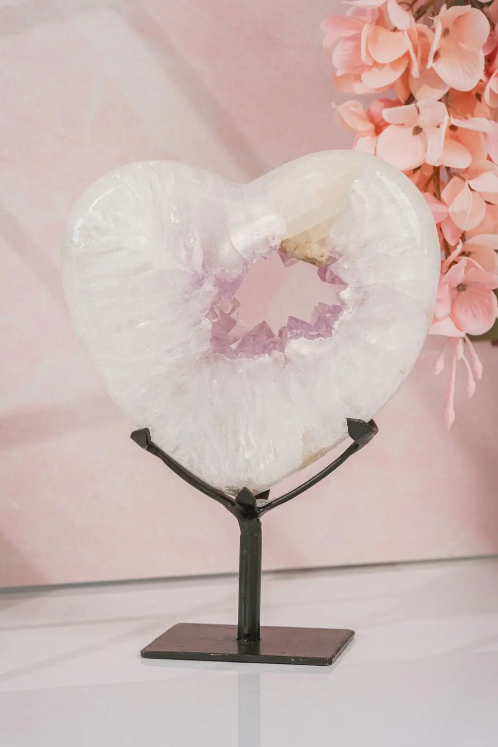 Premium Natural Heart - Shaped Amethyst Geode Portal - Amethyst Goddess