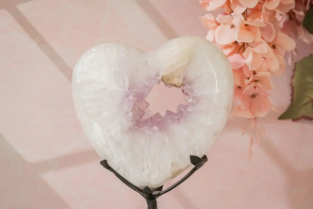 Premium Natural Heart - Shaped Amethyst Geode Portal - Amethyst Goddess
