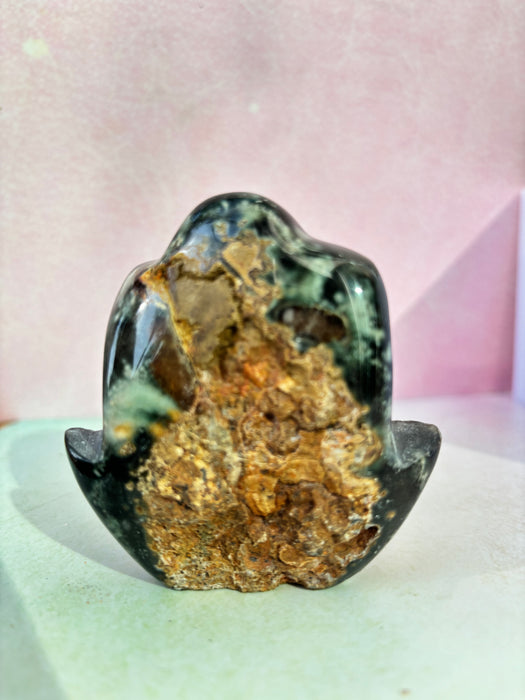 Orange Druzy Amethyst Hamsa Hand