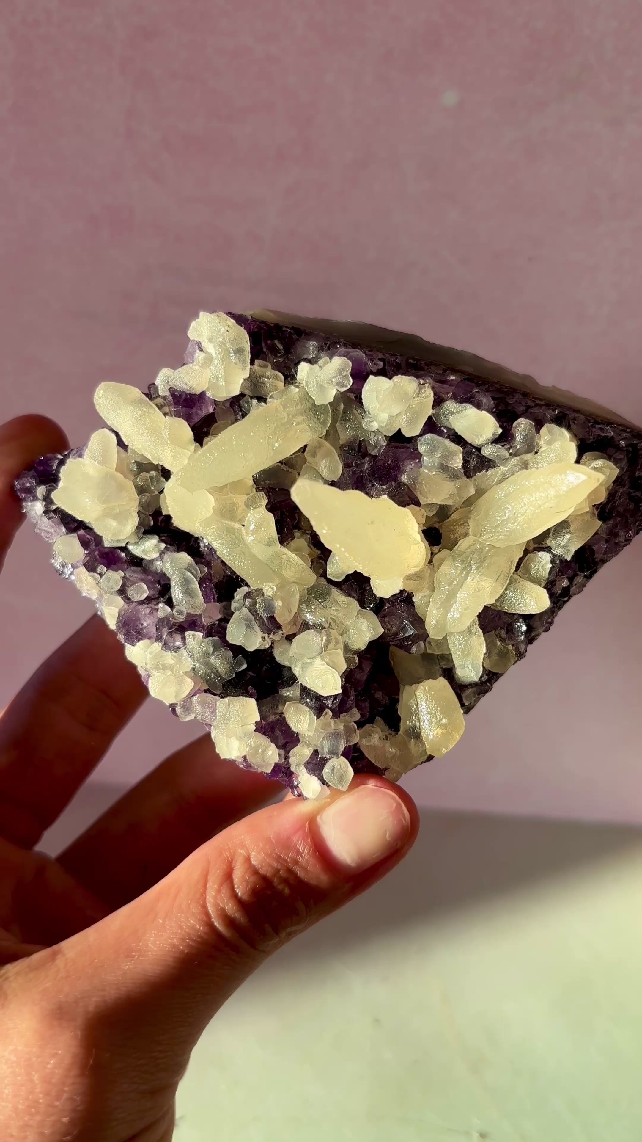 Dreamscape Amethyst Cluster with Calcite Formations