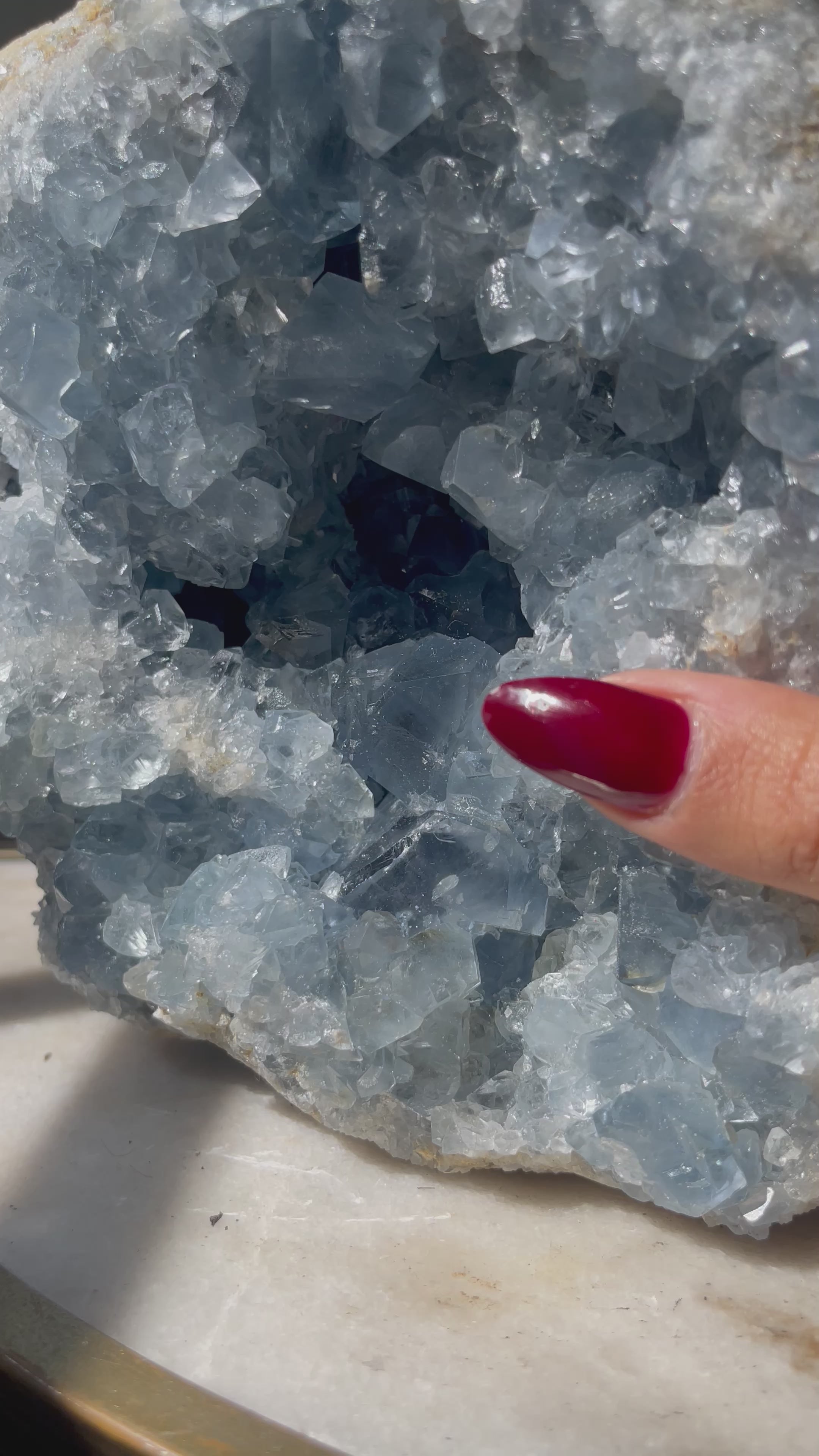 Large 12 LB Celestite Geode Display Piece