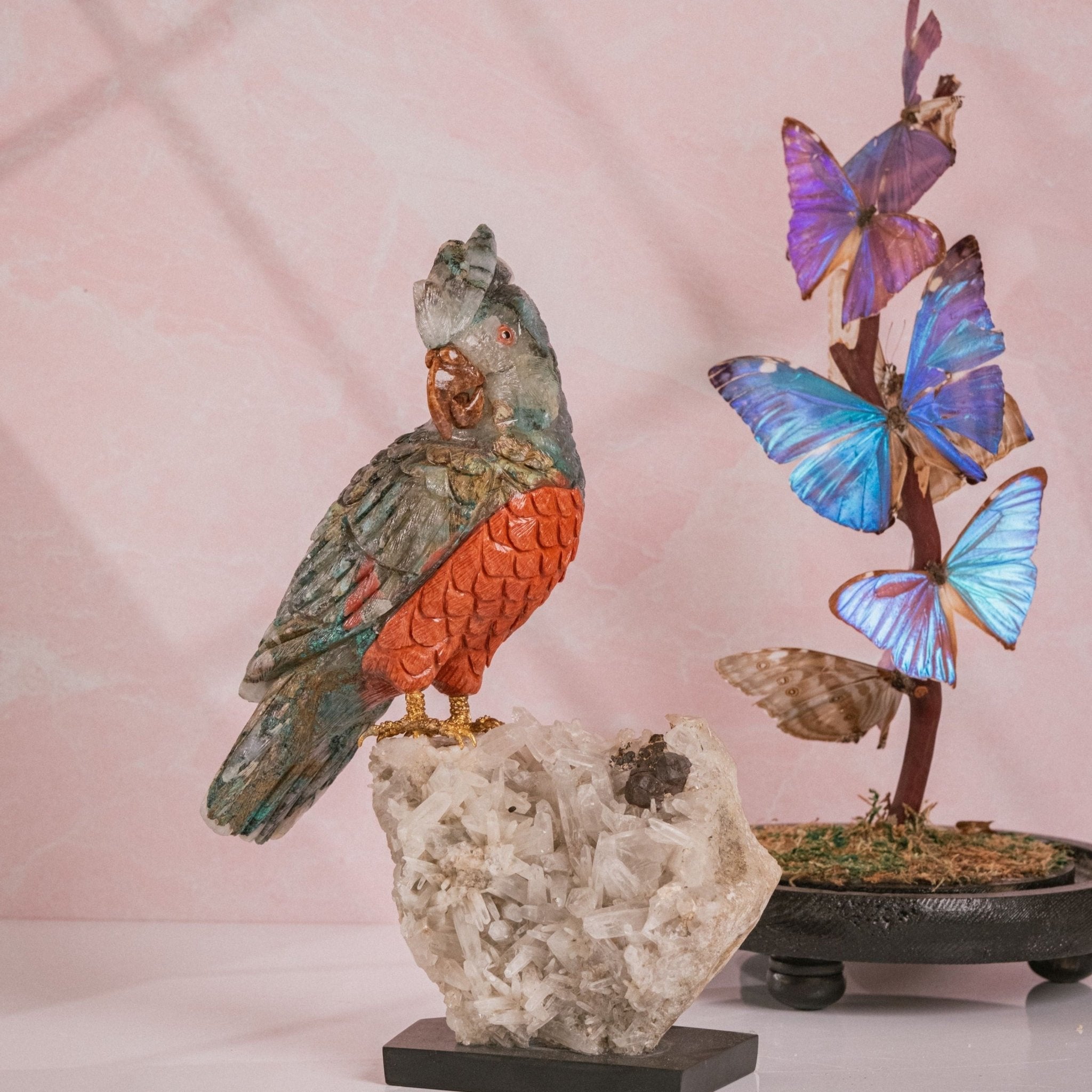 Quantum Quattro Cockatoo Sculpture - Amethyst Goddess