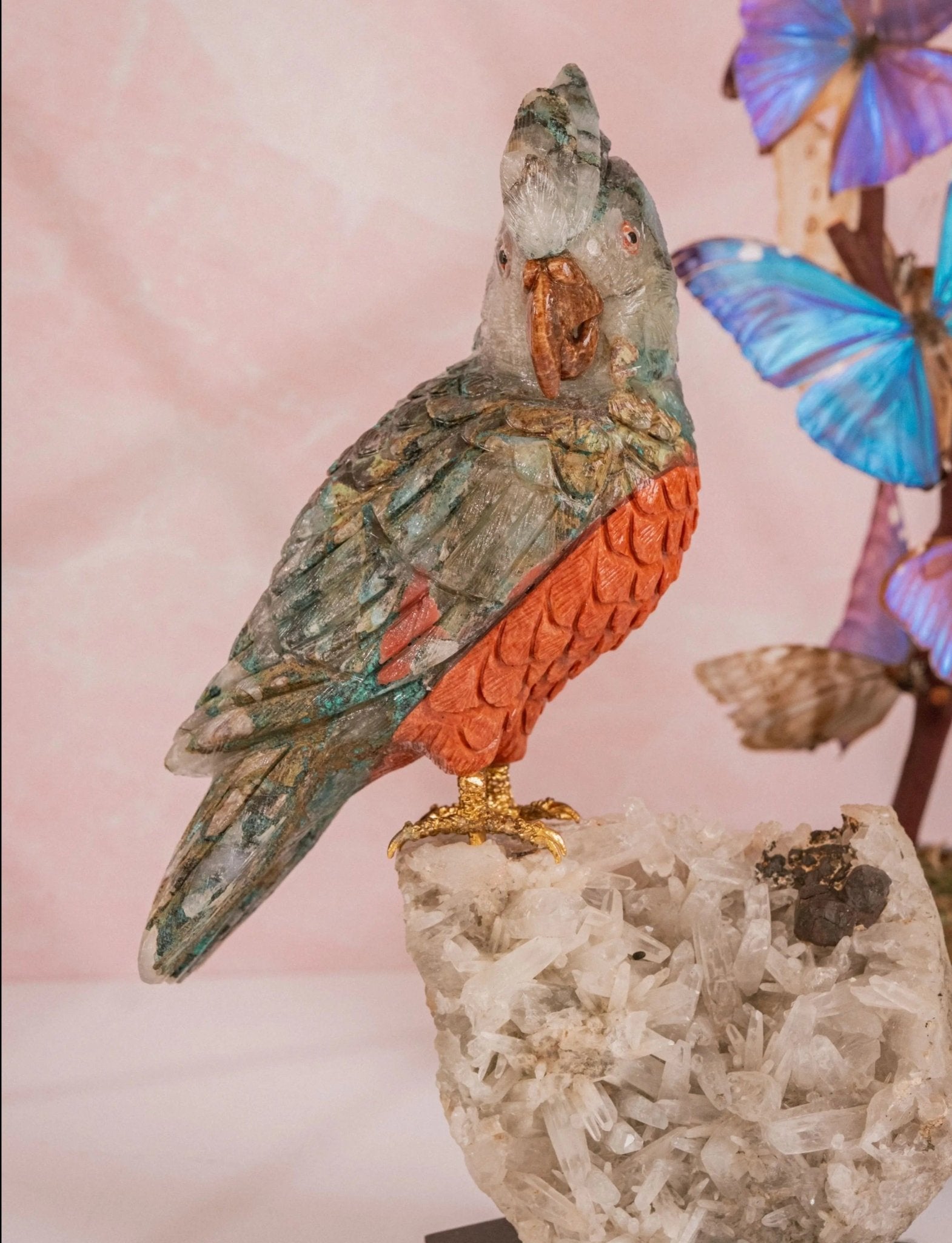 Quantum Quattro Cockatoo Sculpture - Amethyst Goddess