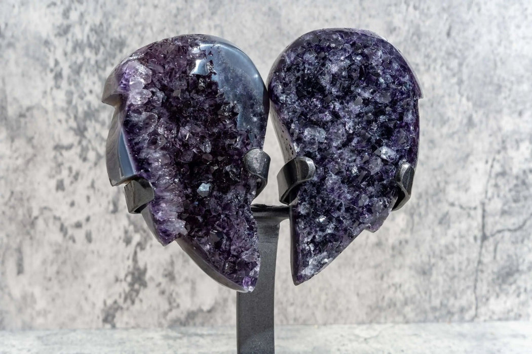 7.5" Dark Amethyst Angel Wing Pair - Amethyst Goddess