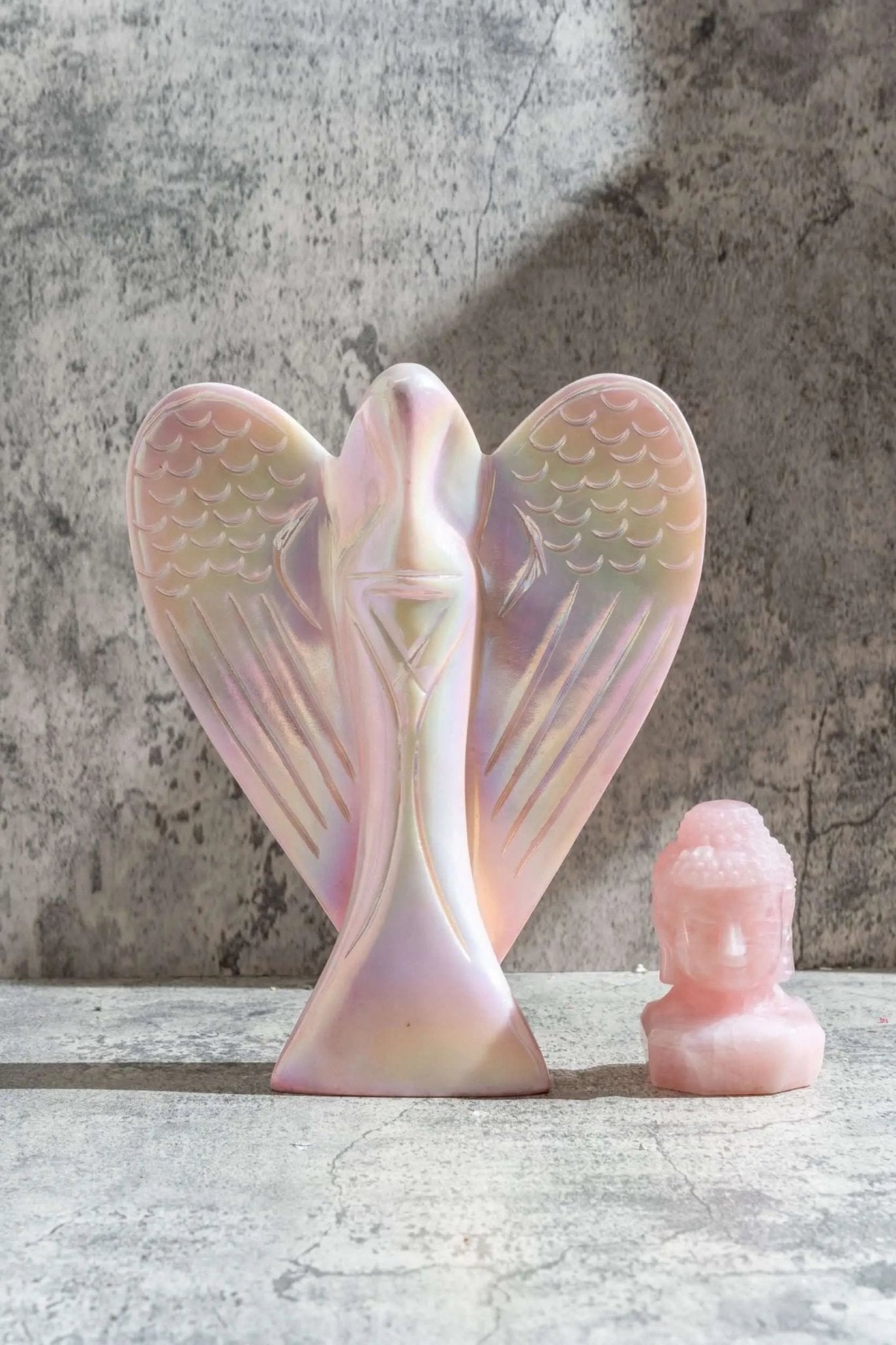 8" Angel Aura Crystal Angel Statue For Loving Guidance - Amethyst Goddess
