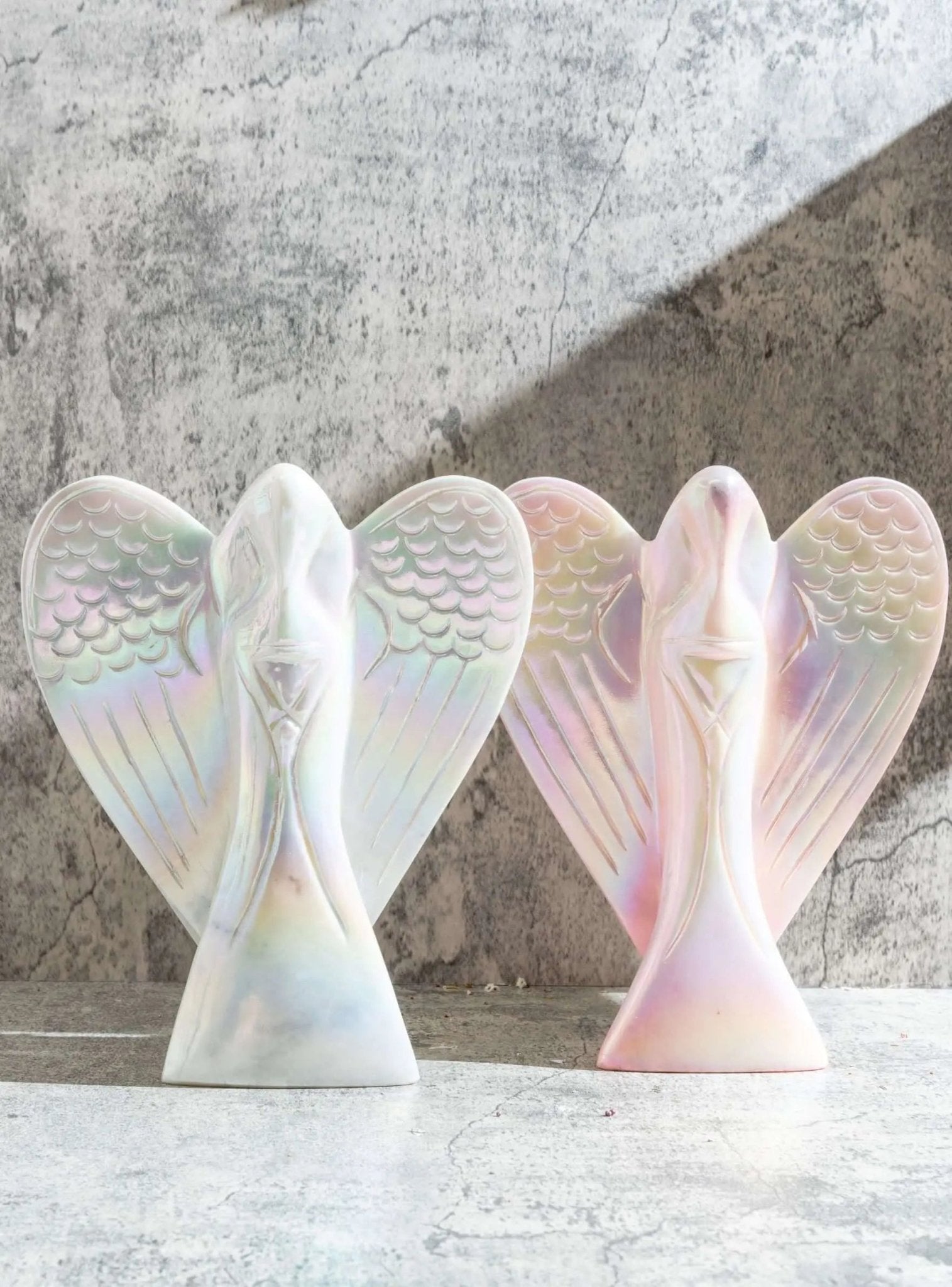 8" Angel Aura Crystal Angel Statue For Loving Guidance - Amethyst Goddess