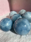 AA Grade Aquamarine Spheres For Emotional Cleansing & Calming,3