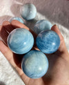 AA Grade Aquamarine Spheres For Emotional Cleansing & Calming,4