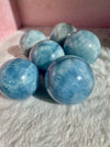 AA Grade Aquamarine Spheres For Emotional Cleansing & Calming,1