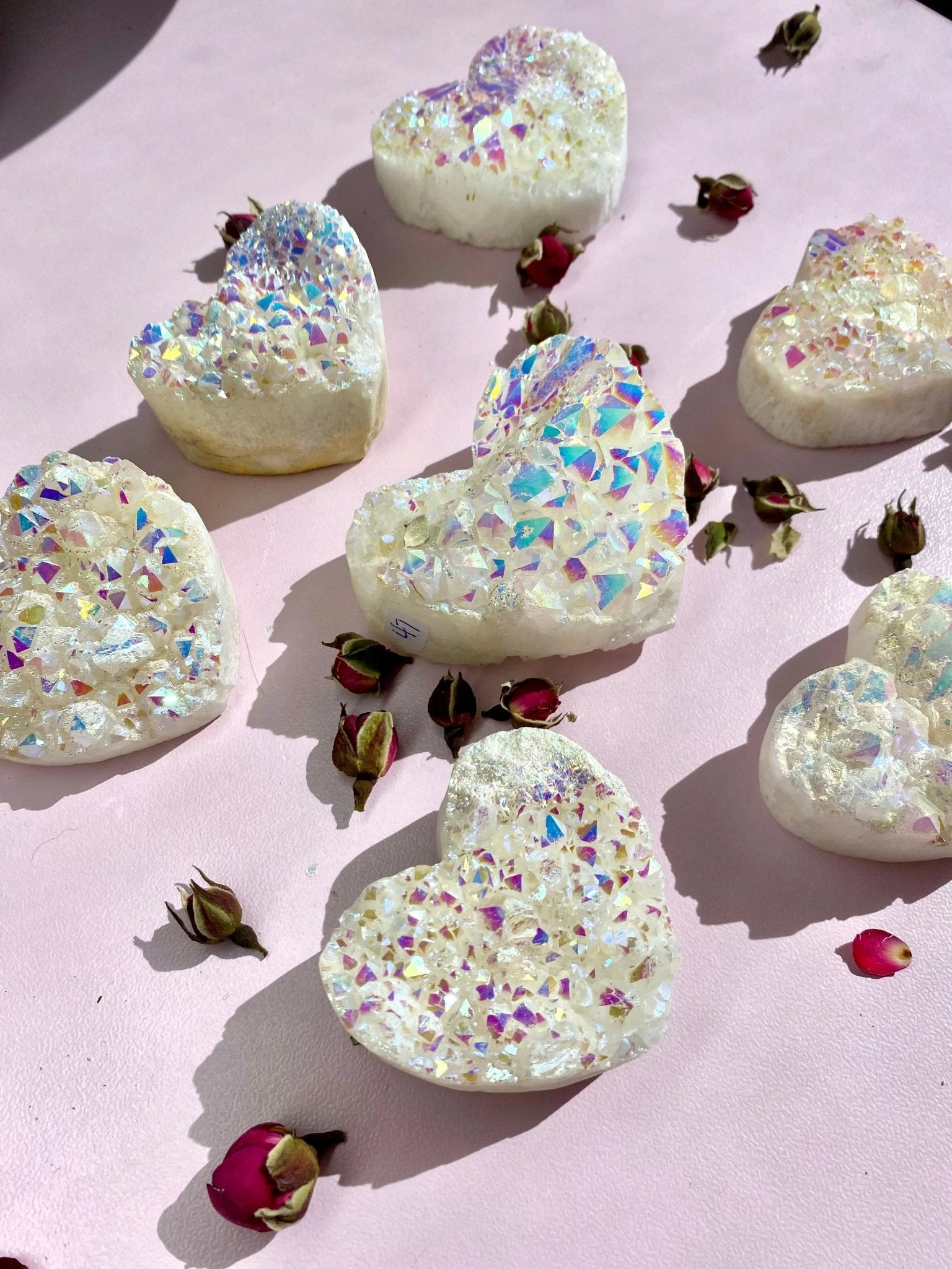 Angel Aura Quartz Hearts For Heavenly Guidance & Love - Amethyst Goddess