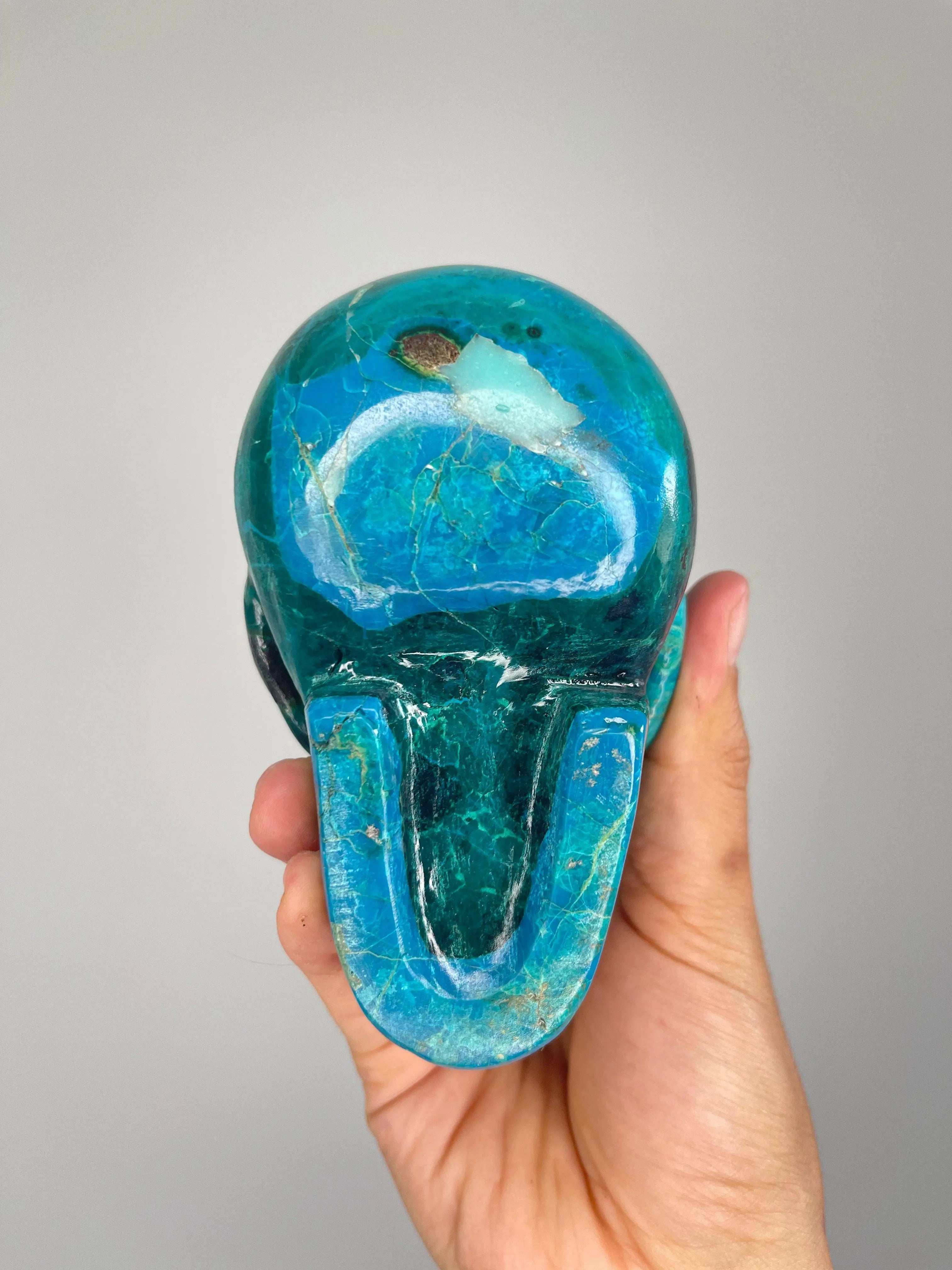 Chrysocolla Skull,2