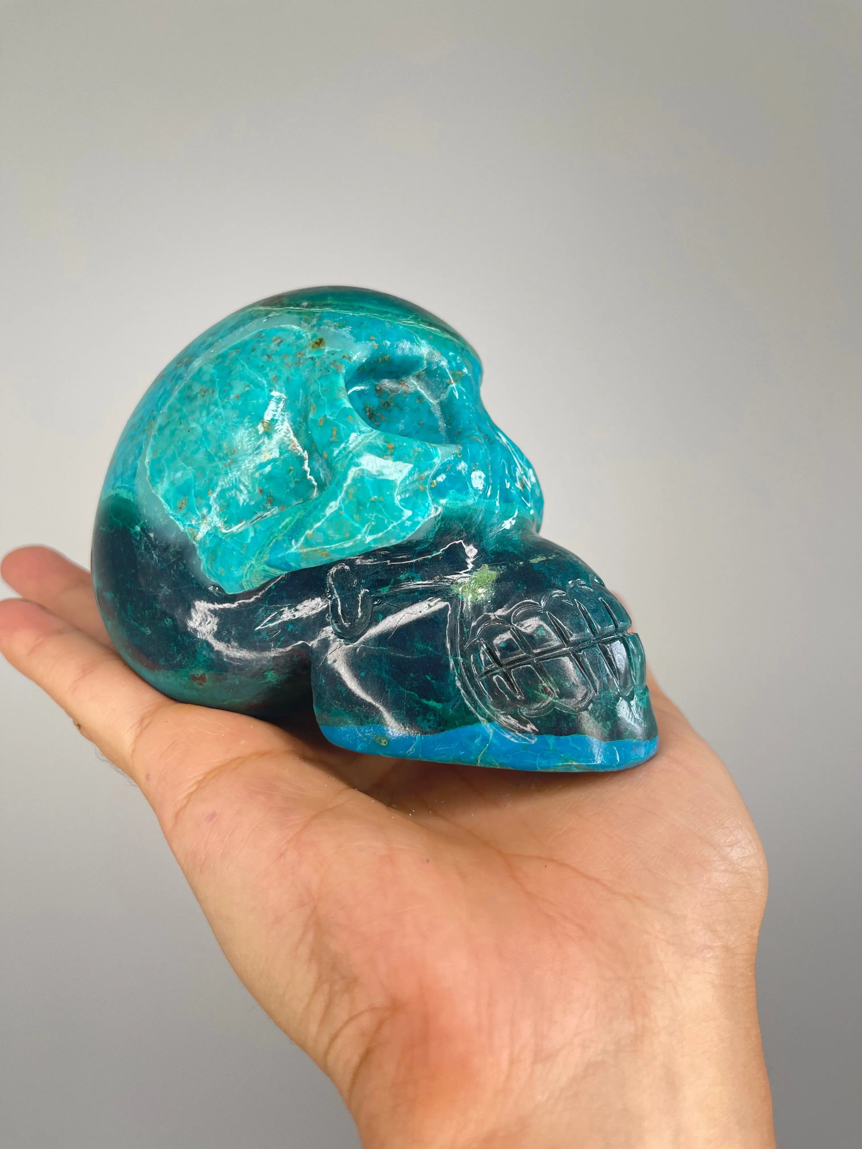 Chrysocolla Skull,7