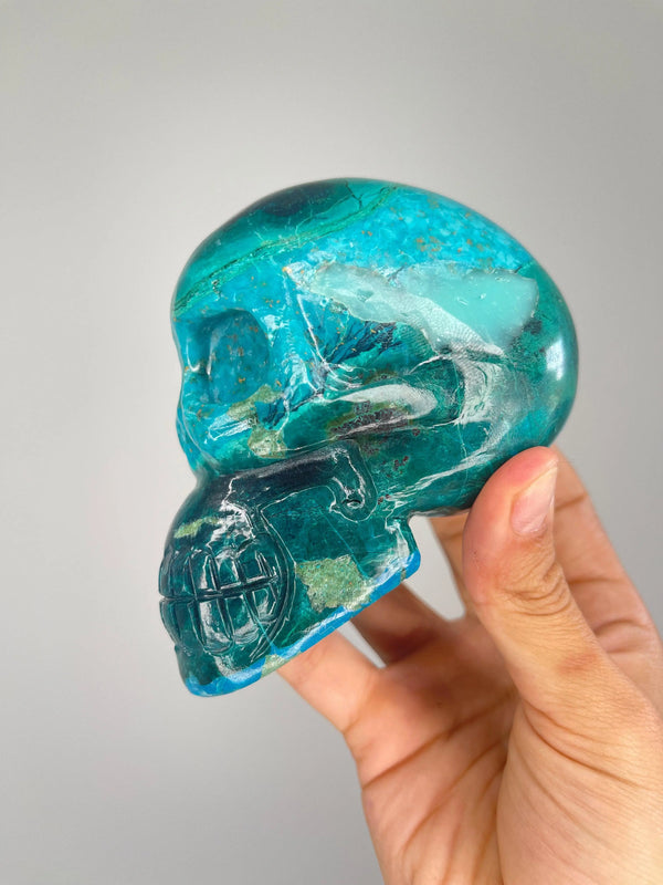 Chrysocolla Skull