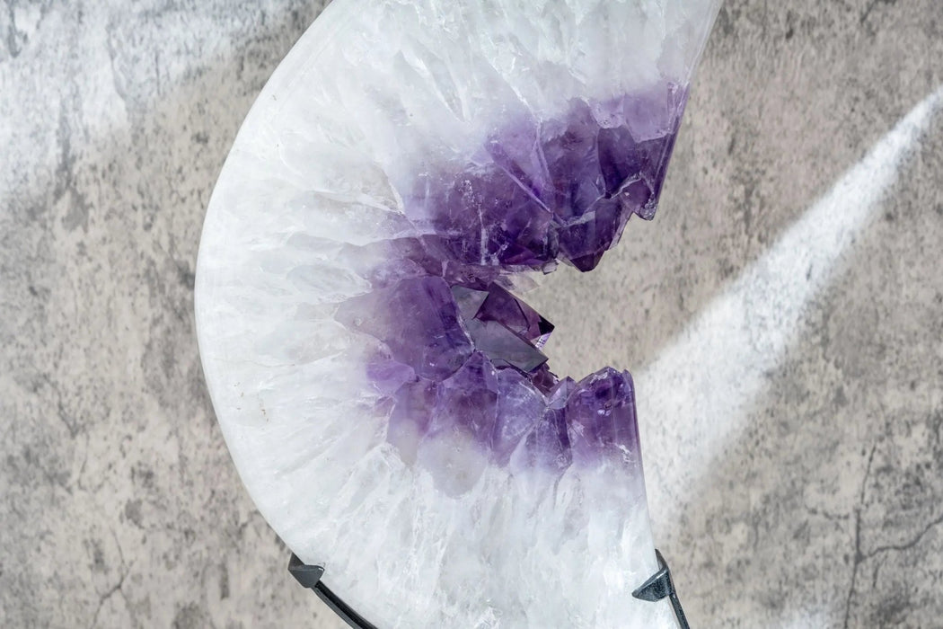 Large Polished Amethyst Quartz Moon - Amethyst Goddess