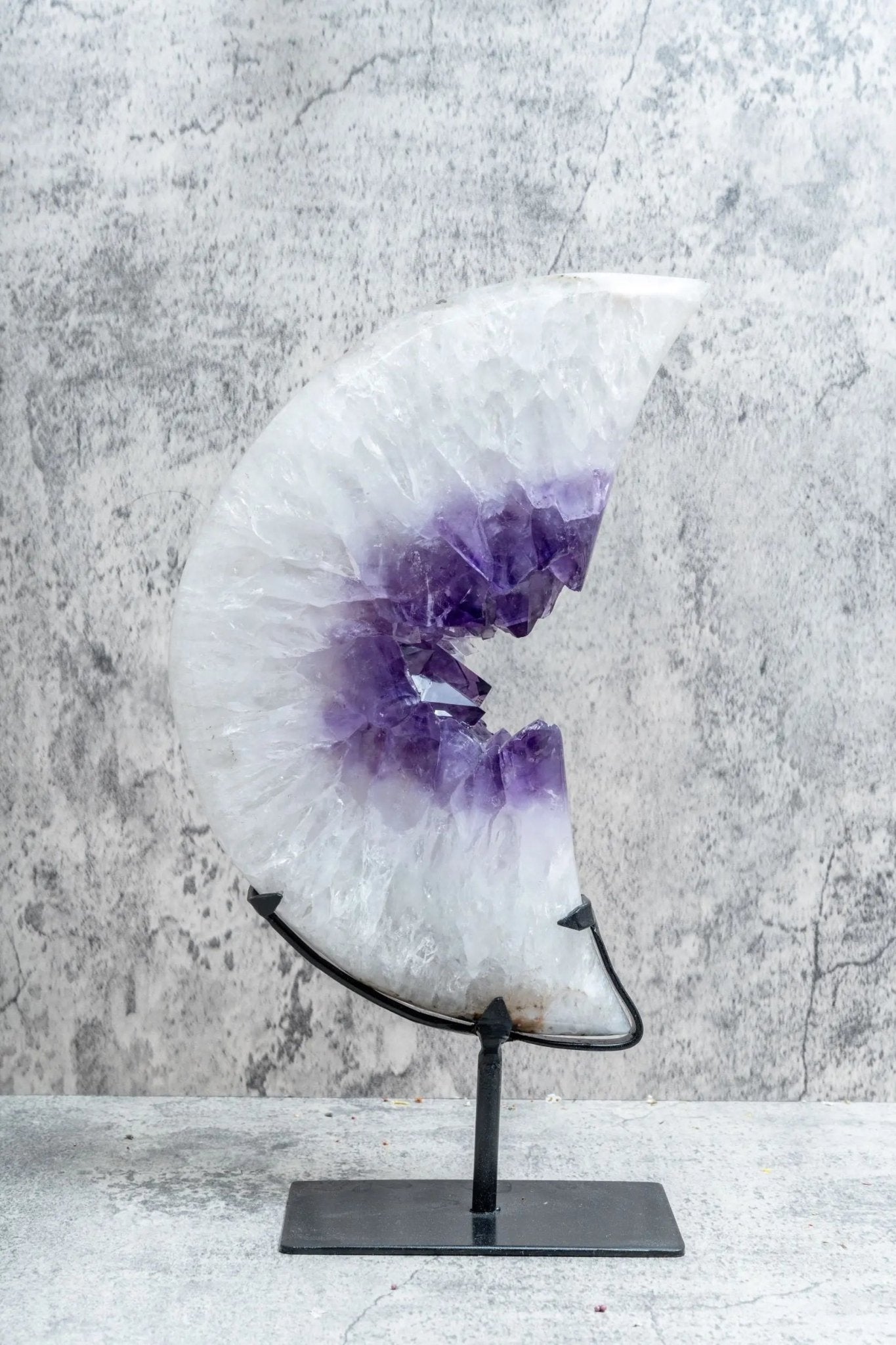 Large Polished Amethyst Quartz Moon - Amethyst Goddess