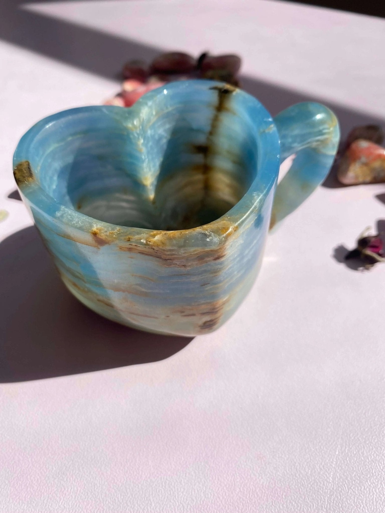 Lemurian Calcite (Blue Onyx) Tea Cups Set - Amethyst Goddess