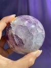 Light Lavender Polished Amethyst Sphere With Quartz,10